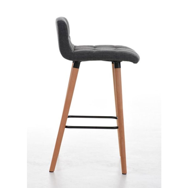 Sæt med to barstole med fodstøtte i lys grå stof, skandinavisk design 10_0004322 Grå