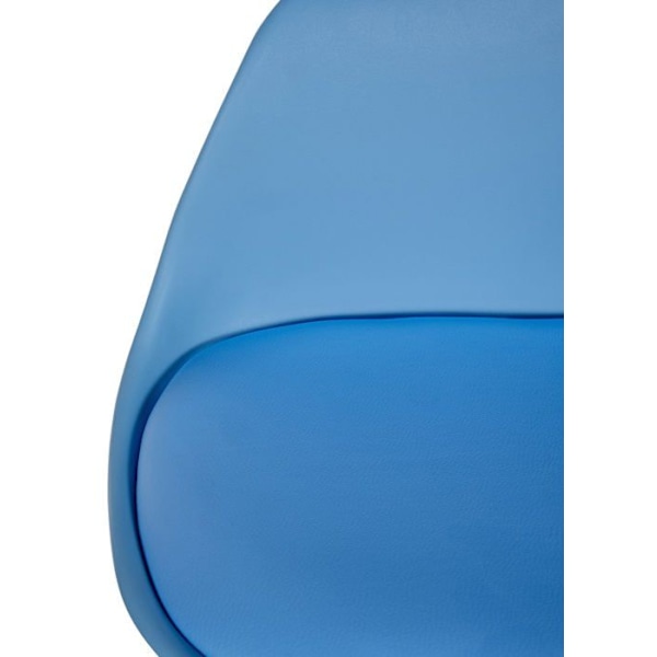 Barstol hög x1 fotstöd skandinavisk stil i plast och PVC blå struktur i svart trä kvadrat 10_0004631 Blå