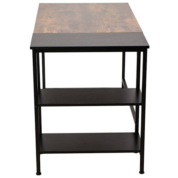 Bureau med computerbord og 3 opbevaringspladser i sort metal og brunt MDF 10_0005523 kastanj