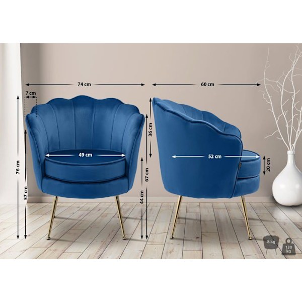 Lounge stol i chai Blå