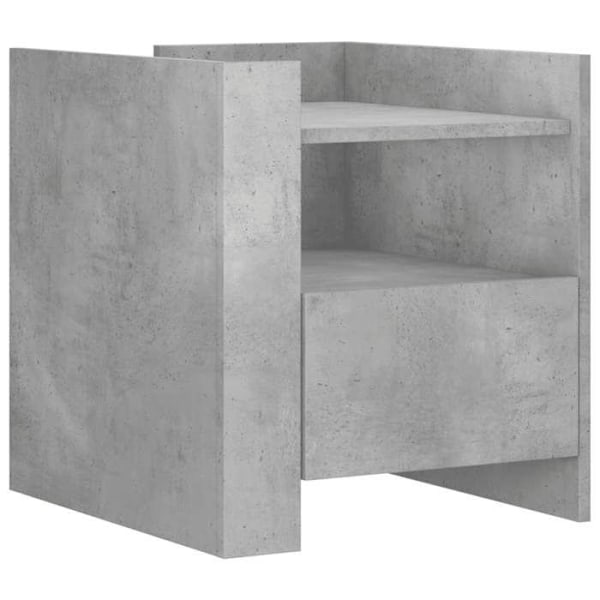 Kvantbord med låda och hylla 45 x 50 x 50 cm grå ingenjörsträ DEC034045 kastanj