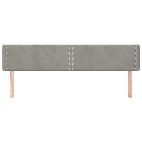 Hovedgærde til soveværelse med sidekant 203 x 16 x 78/88 lysegråvelour