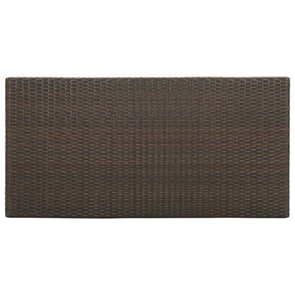 Multifunktionel sidebord højt bord med opbevaringshylder 120 x 60 x 110 cm vævet harpiks i brun og stål DEC036334 kastanj