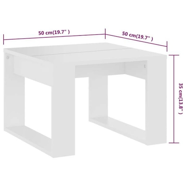 Bordlampe bord 50 x 50 x 35 cm hvid ingeniørtræ DEC032359 Vit