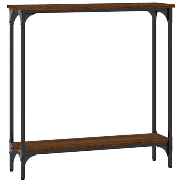 Konsolbord praktisk til en organiseret entre 75 x 22,5 x 75 cm brunt ingeniørtræ og metal DEC031876 kastanj