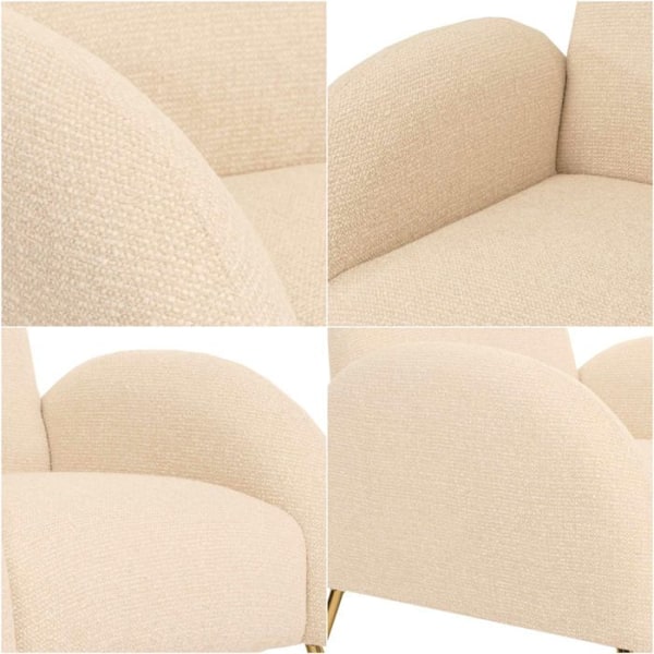 Lounge cocktail stol retro chenille stof creme ekstra tyk polstring på 22 cm 04_0006858 Grädde