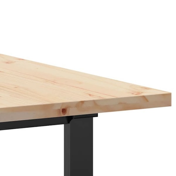 Teollinen design ruokapöytä 160 x 80 x 75,5 cm massiivipuusta ja teräksestä DEC036785 kastanj