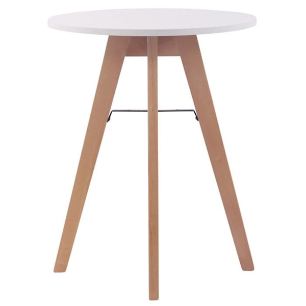 Avlastningstabel kjøkkenbord fast høyde 75 cm diameter Ø 60 cm MDF hvit 10_0005533 Vit