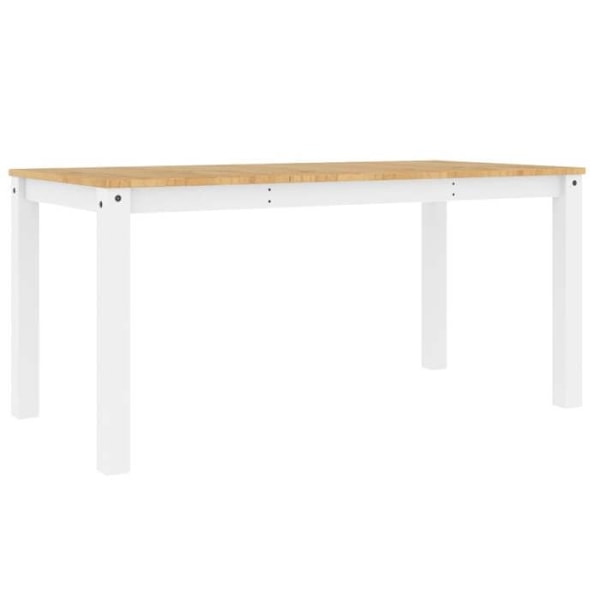 Moderne design spisebord 160 x 80 x 75 cm af massiv fyrretræ hvid og honning DEC036901 Vit