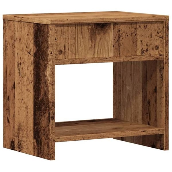 Sängbord med två öppna fack 40 x 30 x 40 cm brun ingenjörsträ DEC034716 kastanj