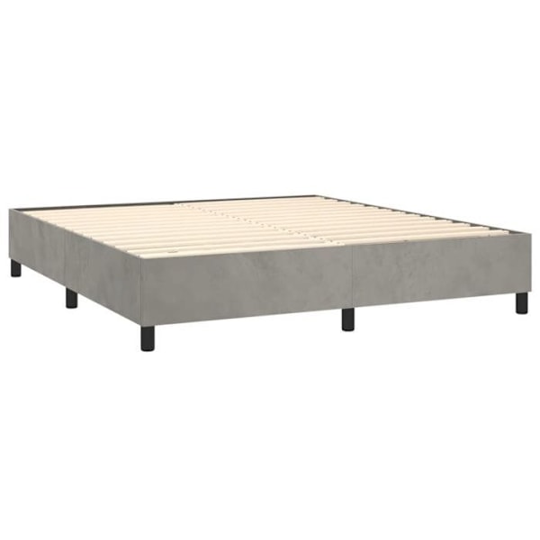Sommier - TDL - 200x200 cm - Vaaleanharmaa sametti - 2 paikkaa - Toimitettu koottuna Ljusgrått