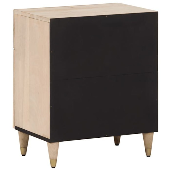 Natbord med skuffe og 2 døre 50 x 33 x 60 cm massiv mangotræ DEC033048 kastanj