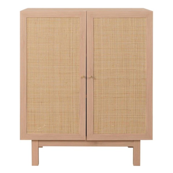 Buffet säilytyskaappi, jossa on 3 osastoa, massiivista mango-puuta, kubu-kuitua, 98 x 79 x 42 cm, luonnollinen 04_000598 kastanj