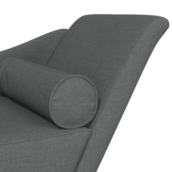 Meridienne chaise longue soffa för inomhusbruk med mörkgråa tygkuddar DEC026079 Grå