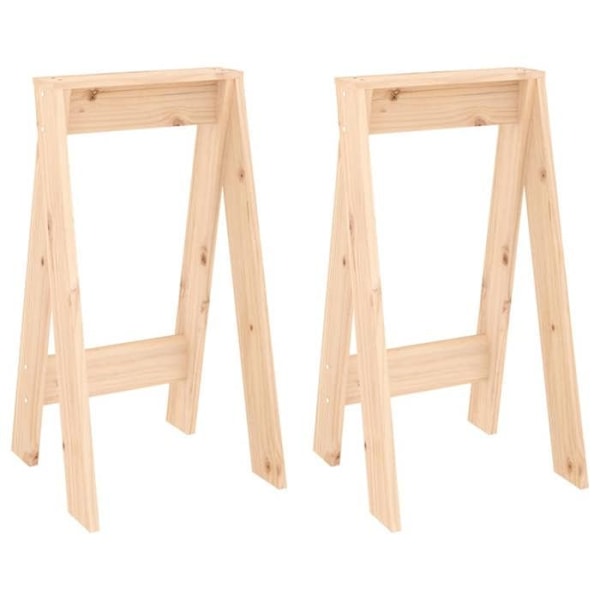 Sæt med 2 klassisk designede barstole 40 x 40 x 75 cm i massiv brunt fyrretræ DEC026401 kastanj