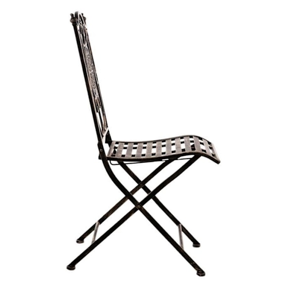 Sæt af 2 havebalkon terrasse stole i rustik design, foldbare i bronze metal 10_0002877 Brons