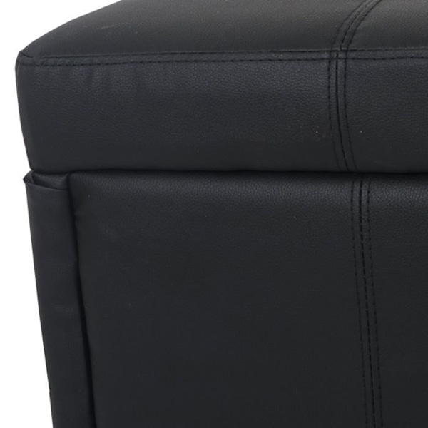Banc banquette avec compartiment de rangement 180x45x45 cm en PVC noir mat 04_0005814 Svart