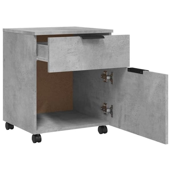 Caisson à tiroirs meuble de bureau sur roulettes mobile gris béton 45 x 38 x 54 cm gris DEC024564 Grå