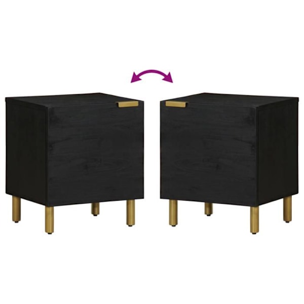 Nattarn med skab med dør 40 x 33 x 46 cm sorte mangotræ DEC034413 kastanj