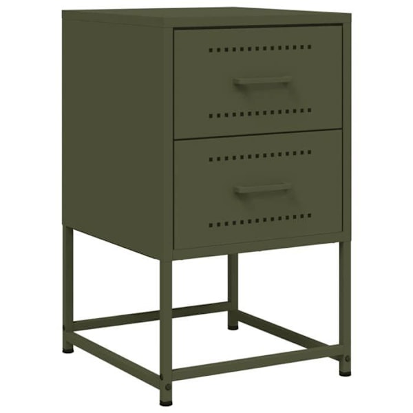 Set av 2 sängbord med två lådor 36 x 39 x 60,5 cm grön stål DEC035771 Grön