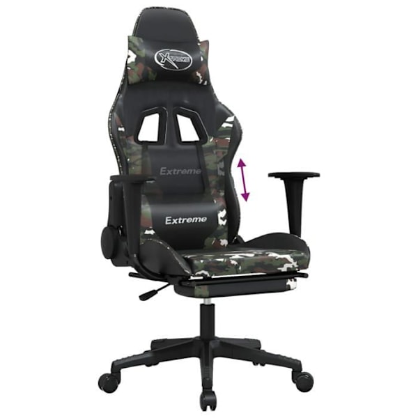 Kontorsstol gaming med hjul och fotstöd design i kamouflage PVC DEC025759 Flerfärgad