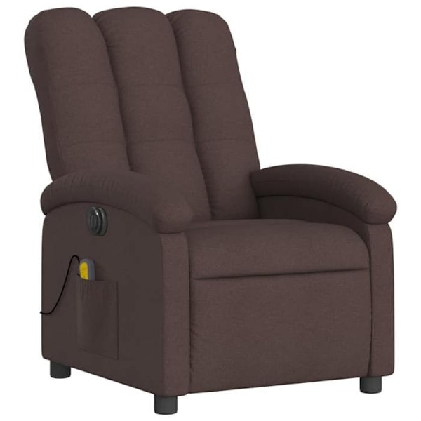 TV-recliner med massagefunktion elektrisk, 6 massagepunkter i mørkebrunt stof DEC027189 kastanj