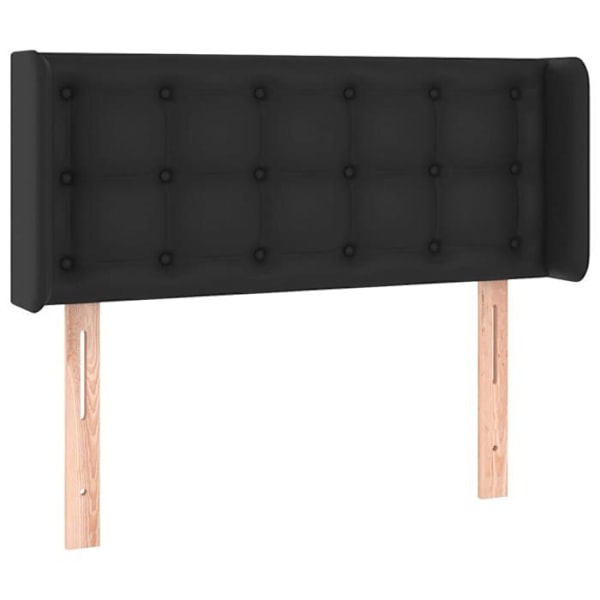 Hovedgavl - LED - Sort - 93x16x78/88 cm - Simili læder - Moderne design Svart