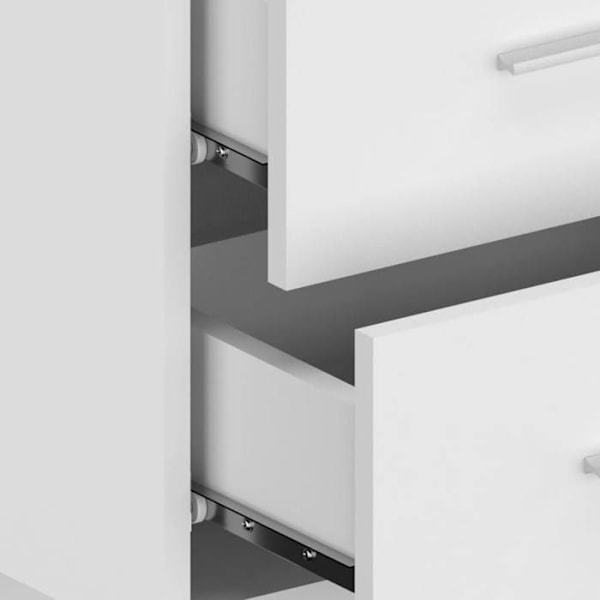 Væghængt natbord 48,5 x 32,5 x 80 cm i stilrent hvidt ingeniørtræ DEC034234 Vit
