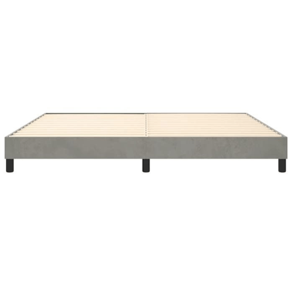 Sängram - Ej specificerat - 200x200 cm - Ljusgrå sammet - 2 platser - Boxfjädernhet Ljusgrått