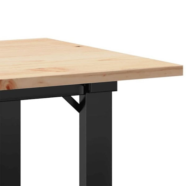 Teollinen suorakulmainen pikkupöytä 80 x 50 x 40 cm, mänty ja teräs DEC036247 kastanj