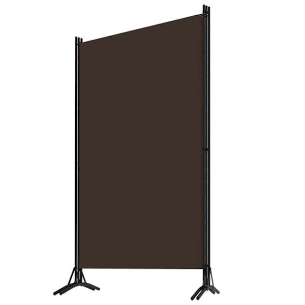 Separator for room divider 3 panels 260 x 180 cm in brown fabric and iron DEC030777 kastanj