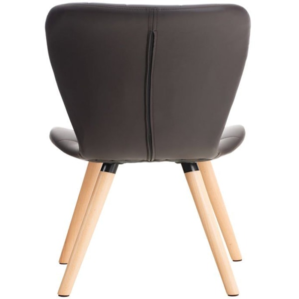 Matstol x1 hög rygg med dekorativa sömmar, sits i brun PVC 10_0002213 kastanj