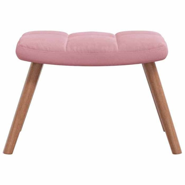 Moderne design lounge stol med puf i pink velour DEC026544 Rosa