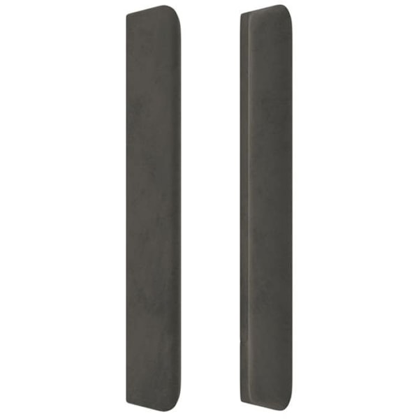 Senggavl med tilbehør til soveværelse, polstret møbel med lateral kant 103 x 16 x 118/128 grå velour.