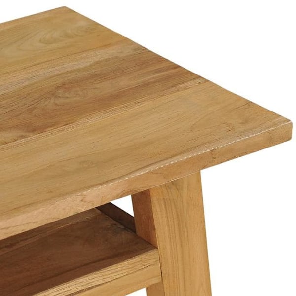 Funktionsduglig och stilren konsolbord med fack 120 x 35 x 75 cm i brun massiv teak DEC031554 kastanj