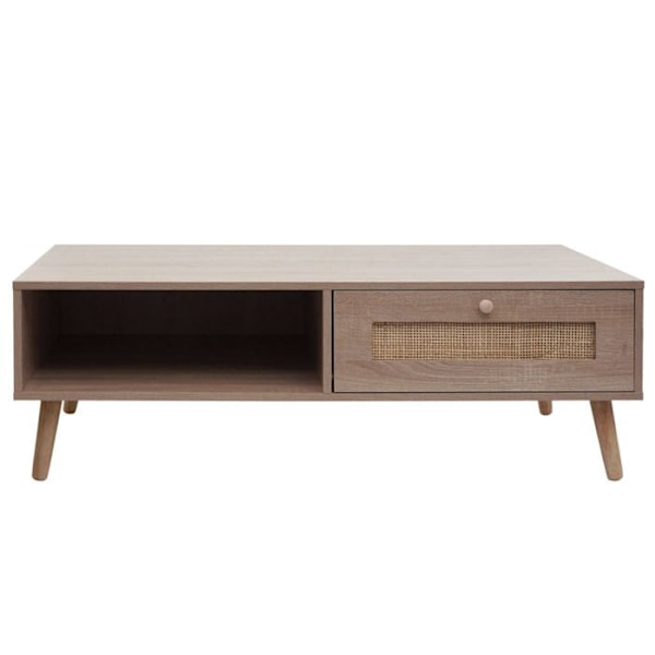 Kubo rattan puulaminaattinen sivupöytä laatikolla 37 x 110 x 59 cm tammilook 04_0008449 kastanj
