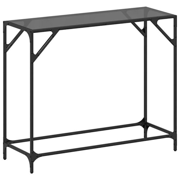 Bordkonsole med glas- og sort stål top 98 x 35 x 81 cm DEC031345 Svart