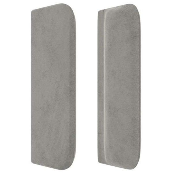 Hovedgærde - Ikke specificeret - 93x16x78/88 cm - Lysegrå velour - Klassisk stil - Robuste ben Ljusgrått
