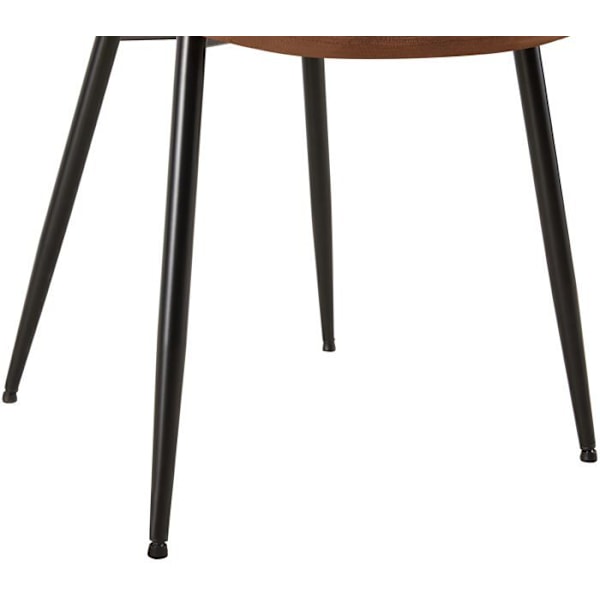 Spisestol x1 dekorativ vertikal syning med mattsorte metalben og brunt velour sæde 10_0002329 kastanj