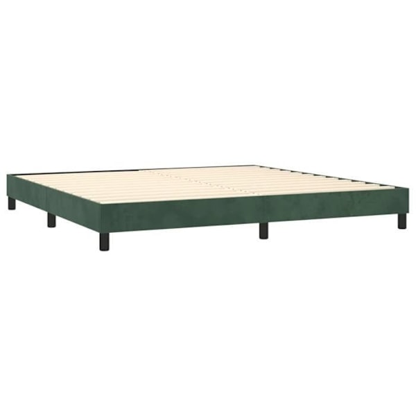 Sommier - TDL - 200x200 cm - Mørkegrønt fløjl - 2 personer - Leveres samlet Mörkgrön