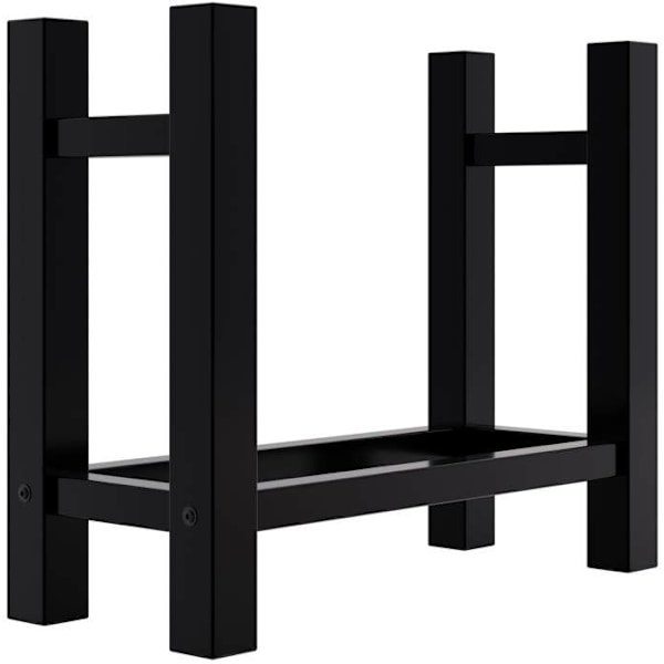 Bänk för ved - Ej specificerat - 60x60 cm - Svart metall - Modern design - Inomhusbruk kastanj