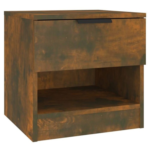 Nattbord med skuffe og opbevaringsrum 40 x 39 x 40 cm i brunt ingeniørtræ DEC033675 kastanj