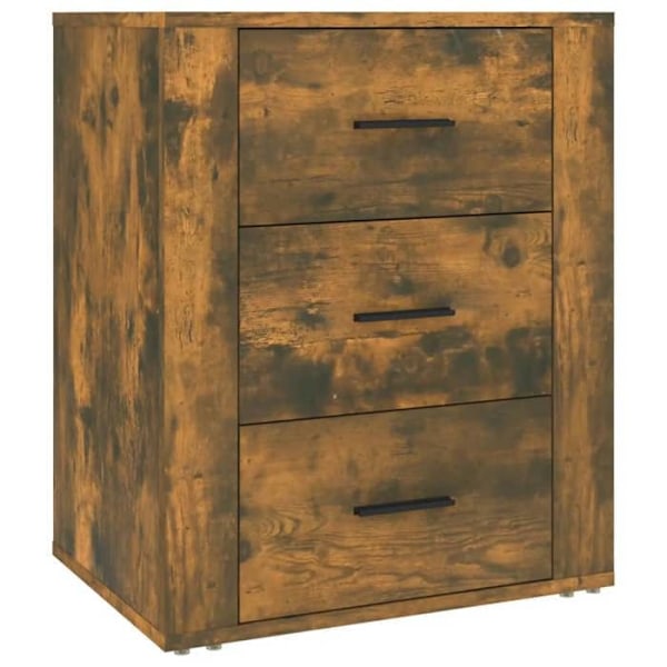 Natbord med 3 skuffer 50 x 36 x 60 cm ingeniørtræ brun DEC033664 kastanj