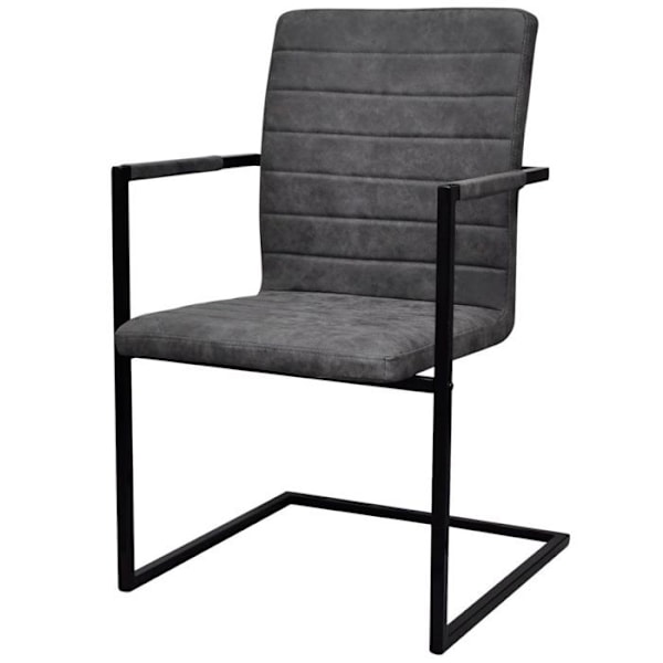 4 kpl ruokailutilan "cantilever" -tuoleja, elegantti muotoilu, synteettinen harmaa