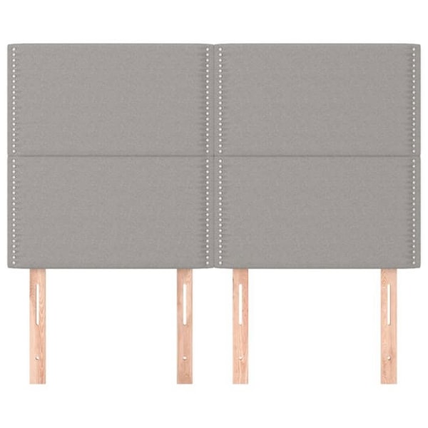 Hovedgærde til seng, soveværelse møbel i 4 dele 72 x 5 x 78/88 cm lys grå stof TDL0206037 Grå