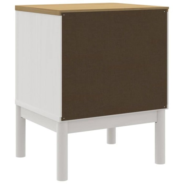 Nattesbord med to skuffer 45 x 39 x 57 cm massiv fyrretræ hvid DEC033913 Vit