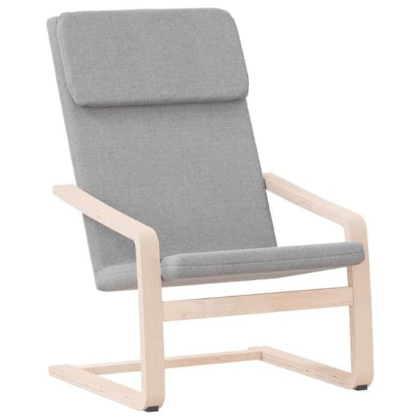 Enkel design sofa stol i lysegrå stof og birketræ DEC026668 kastanj