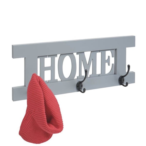 Væghængt kappe med 3 dobbelt kroge vintage design 55 x 21 cm gråblå 04_0008170 Blå