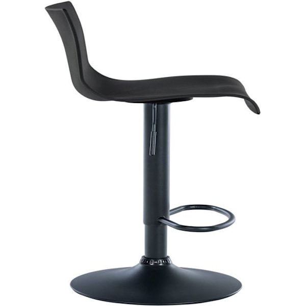 Barstol x1 i enkelt design med fodstøtte i sort plastik, ben i sort metal 10_0004551 Metall
