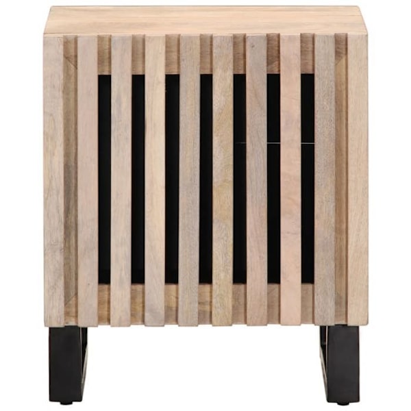 2 kpl yöpöytiä ovikompartimentilla 40 x 34 x 46 cm valkaistu mango-puu ja teräs DEC034797 Vit